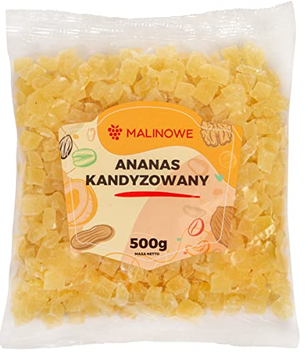 Malinowe Kandierte Ananas NATUR 500g WÜRFEL von Malinowe