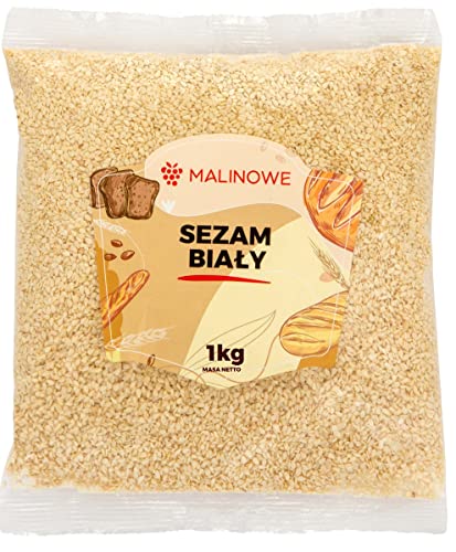 Malinowe Sesam weiß geschält 1kg weißer Sesam Sesamsamen von Malinowe