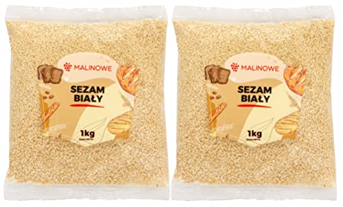 Malinowe Sesam weiß geschält 2x1kg weißer Sesam Sesamsamen von Malinowe