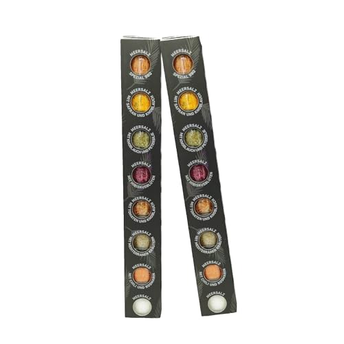 GLOSA MARINA - 2 x 8er Set BLACK EDITION Gourmet Meersalz aus Mallorca das ideale Gewürze Salz Set Geschenk (2x200g) von KDJMDL