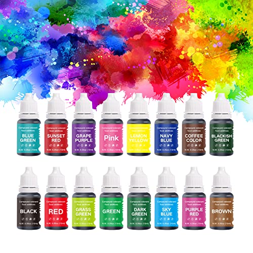Maloftars Lebensmittelfarbe Flüssig 16er Set Lebensmittelfarben zum Backen, Dekorieren, Fondieren und Kochen Ostereier 10ml pro Flasche Maloftars Lebensmittelfarbe Flüssig 16er Set Lebensmittelfarben zum Backen, Dekorieren, Fondieren und Kochen Ostereier 10ml pro Flasche von Maloftars