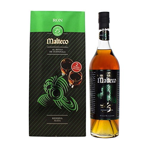 Malteco Ron 15 Años Reserva Maya mit Geschenkverpackung mit 2 Gläsern Rum (1 x 0.7 l) von Malteco