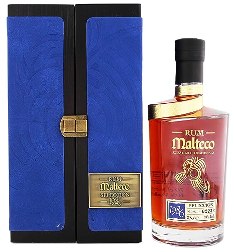 Malteco Rum I Seleccion 1986 Wooden Box I 700 ml I 40 % Volume I Limitierte Jahrgangsabfüllung von Malteco