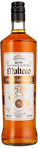Malteco I Viejo Dorado Superior-Rum I 1000 ml I 40% Volume I Brauner -Rum aus Panama von Malteco