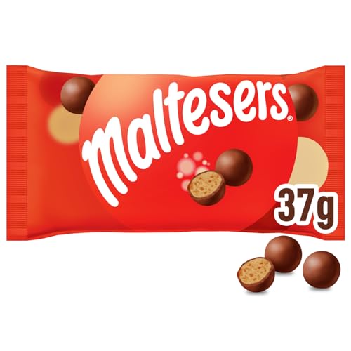 Maltesers Mini-Beutel, Schokokugeln mit luftigem Knusperkern, Schokolade Großpackung, 25er Pack (25 x 37g) von Maltesers