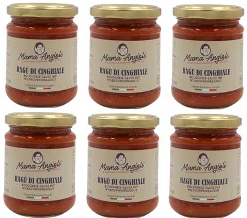 6 x Mama Angioli Bolognese-Sauce mit Wildschweinragout/Ragù di Cinghiale 60% 180g x 6 Gläser 6 x Mama Angioli Bolognese-Sauce mit Wildschweinragout/Ragù di Cinghiale 60% 180g x 6 Gläser von Mama Angioli