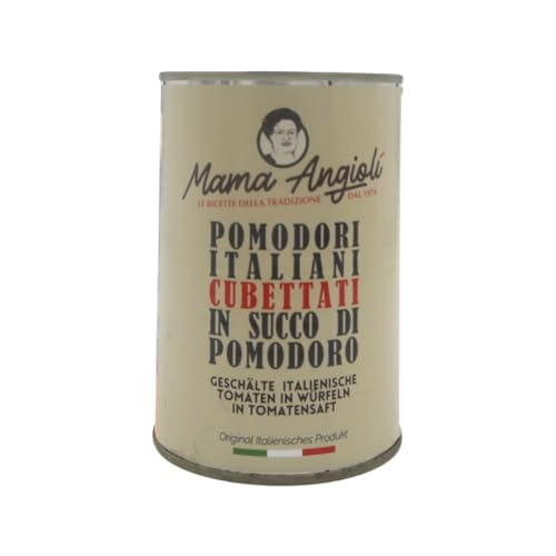 Mama Angioli Geschälte italienische Tomaten in Würfeln/Cubetti latta EO 500g von Mama Angioli