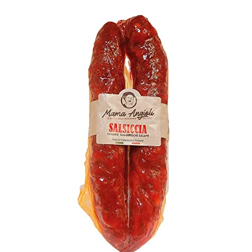 Salsiccia calabrese Piccante Mama Angioli scharfe Kalabrische Salami ca. 350 g Chiliwurst Calabrien von Mama Angioli