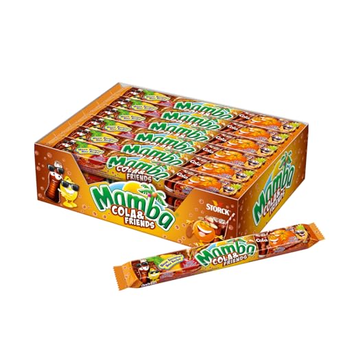 Mamba Cola & Friends – 24 x 106g (4er Stange) – Leckere Kaubonbons mit Cola- und Fruchtgeschmack in vier Sorten – Cola-Fruchtgummi Mix von Mamba