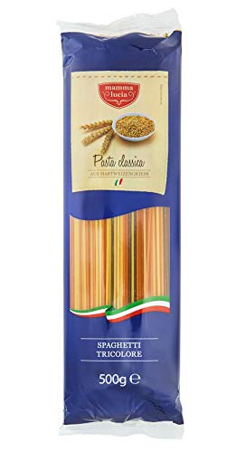 mamma lucia Pasta Spaghetti tricolore dreifarbig mit Tomate und Spinat, 5er Pack (5 x 500 g) von Mamma Lucia