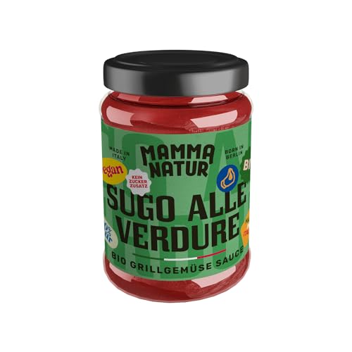 Mamma Natur | Bio Sugo Alle Verdure | Tomaten Pastasauce mit Grillgemüse | 100% natürliche Zutaten | Frei von Konservierungsstoffen | Für Pasta & Pizza | Vegan | 2 x 280 g von Mamma Natur