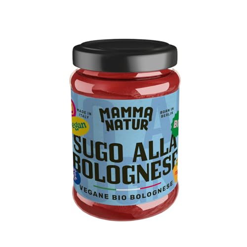 Mamma Natur | Bio Sugo Bologenes Vegan | Pastasauce | Mit Sojahack | Hochwertige Bio Zutaten | Würziger Geschmack | Mit Staudensellerie und Zwiebel | Italienische Rezeptur | 2 x 300 g von Mamma Natur