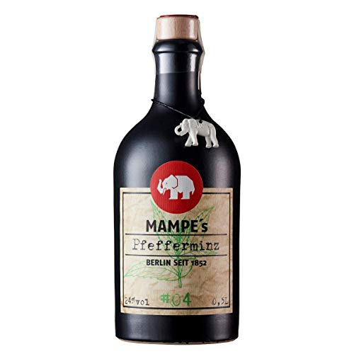 Mampe Pfefferminz-Likör | Pfefferminz-Likör mit Minzölen und mazerierter Vanille | 1 x 0.5 Liter | 24% Vol. von Mampe