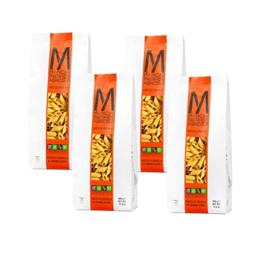 Mancini Pastificio Agricolo - Mezze Penne 2 kg (4 Packungen à 500 g) von Mancini Pastificio Agricolo