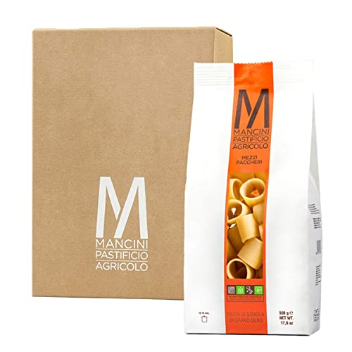 Mancini Pastificio Agricolo - Mezzi Paccheri 500 gr - Karton mit 12 Packungen von Mancini Pastificio Agricolo