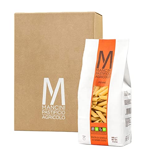 Mancini Pastificio Agricolo - Penne 500 gr - Karton mit 12 Packungen von Mancini Pastificio Agricolo