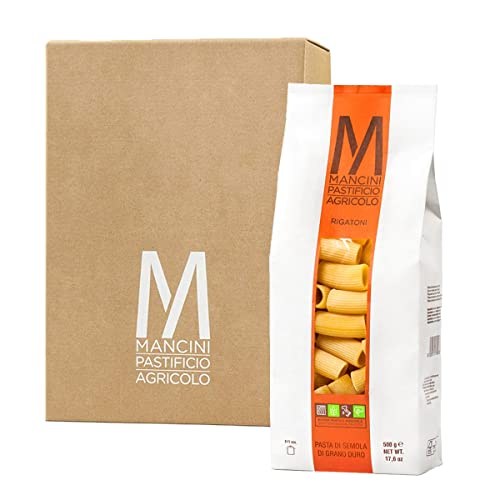 Mancini Pastificio Agricolo - Rigatoni 500 gr - Karton mit 12 Packungen von Mancini Pastificio Agricolo