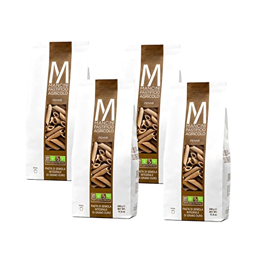 Mancini Pastificio Agricolo - Vollkorn-Penne 2 kg (4 Packungen à 500 g) von Jlwiy
