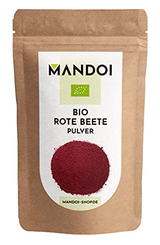 Mandoi BIO Rote Beete Pulver, 100g. Als Gewürz für Speisen, Smoothies oder als Lebensmittelfarbe rot von Mandoi