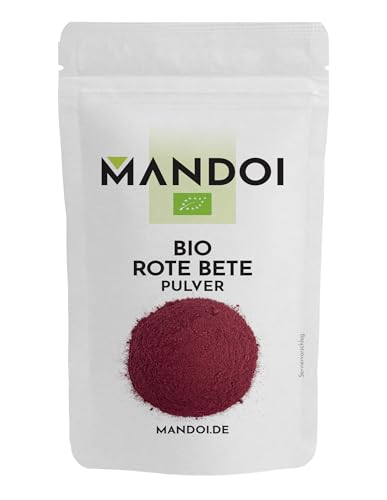 Mandoi BIO Rote Beete Pulver, 100g. Als Gewürz für Speisen, Smoothies oder als Lebensmittelfarbe, roh oder gekocht genießen von Mandoi
