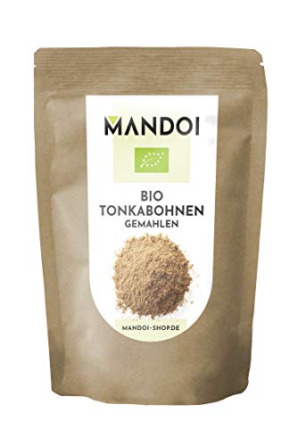 Mandoi BIO Tonkabohne gemahlen, 25g feinstes Tonka Pulver. Premium BIO Tonkabohnen aus Brasilien von Mandoi
