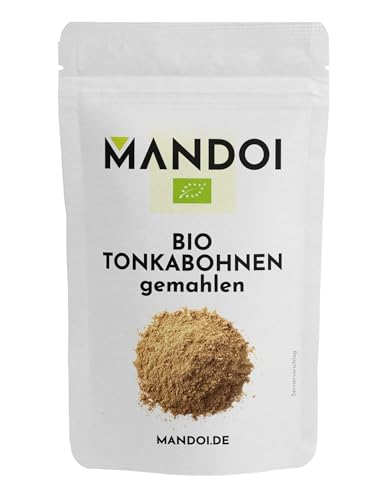 Mandoi BIO Tonkabohne gemahlen, 25g feinstes Tonka Pulver. Premium BIO Tonkabohnen aus Brasilien von Mandoi