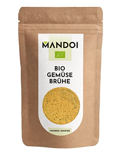 Mandoi Bio Gemüsebrühe 1kg, Vegan, Kosher, ohne Hefe, 100% Bio-Qualität für Gemüsesuppe, Gemüsebouillon von Mandoi