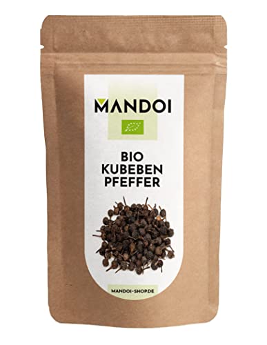 Mandoi Bio Kubeben Pfeffer 50g, aus Java Indonesien, Stengelpfeffer, Kubebenpfeffer aus ökologischem Anbau, Kleinbauern Projekt von Mandoi