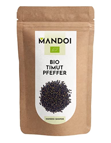 Mandoi Bio Timut Pfeffer ganz, 100g, ökologisch angebaut in Nepal, fruchtige Szechuan-Pfeffer Alternative von Mandoi