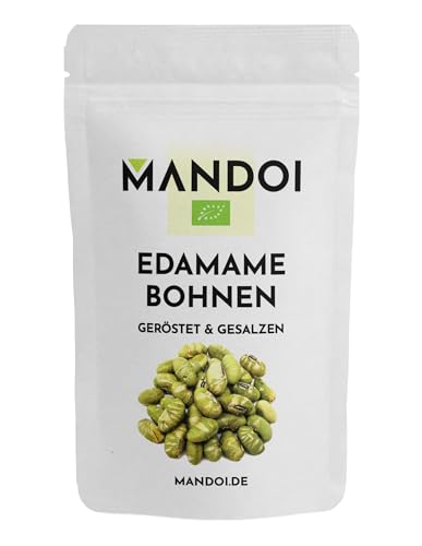 Mandoi Edamame Bohnen 500g, geröstet und gesalzen, 43% Protein, leckerer Snack auch als Topping für Mahlzeiten, vegan von Mandoi