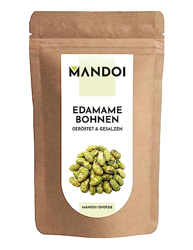 Mandoi Edamame Bohnen 500g, geröstet und gesalzen, 43% Protein, leckerer Snack auch als Topping für Mahlzeiten, vegan von Mandoi