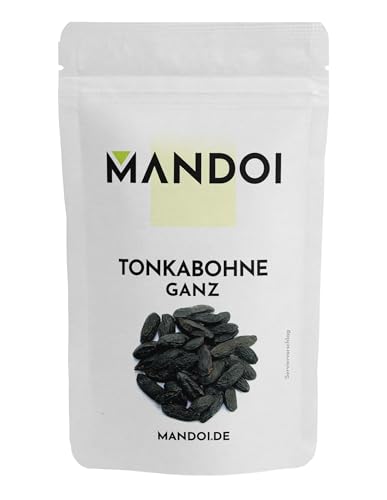 Mandoi Tonkabohne ganz 10 Stück, Premium wilde Tonka Bohnen zum backen, Schlagsahne, Gin, als Vanille Ersatz von Mandoi