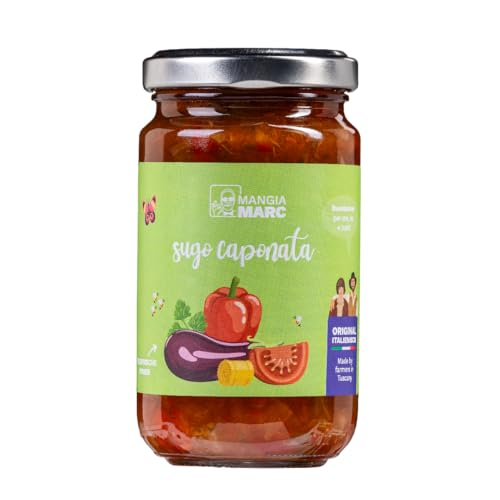 MangiaMarc Sugo alla Caponata | Mediterrane Gemüse-Soße aus der Toskana | Mit Auberginen, Paprika, Tomaten & Olivenöl | Vegane Pastasoße MangiaMarc Sugo alla Caponata | Mediterrane Gemüse-Soße aus der Toskana | Mit Auberginen, Paprika, Tomaten & Olivenöl | Vegane Pastasoße von MangiaMarc