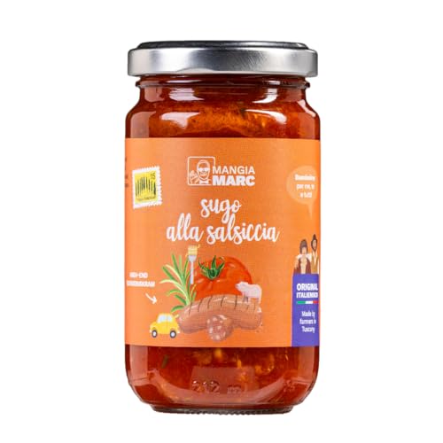 MangiaMarc Sugo alla Salsiccia | Original Salsiccia-Soße aus der Toskana | Mit Cinta-Senese-Schwein, wildem Rosmarin & Olivenöl | Würzige Fleischsauce MangiaMarc Sugo alla Salsiccia | Original Salsiccia-Soße aus der Toskana | Mit Cinta-Senese-Schwein, wildem Rosmarin & Olivenöl | Würzige Fleischsauce von MangiaMarc
