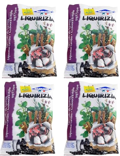 Mangini Liquirizia 4 x 150g Italienische Lakritzbonbons von Mangini
