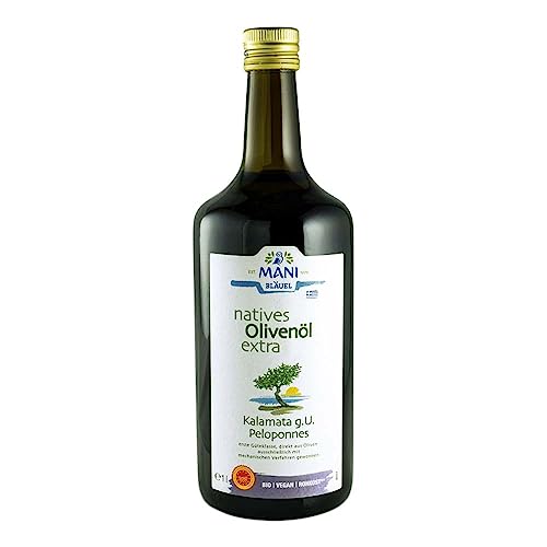 MANI Bio Olivenöl nativ extra, Kalamata g.U. Pelepones 1000ml Flasche von Mani Bläuel