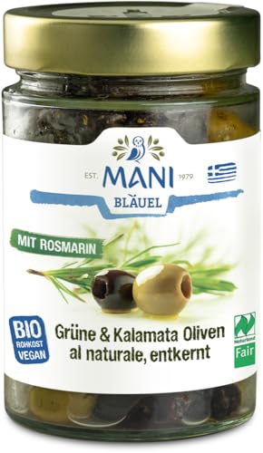 MANI Grüne & Kalamata Oliven al naturale mit Rosma 1 x 175 gr von Mani Bläuel