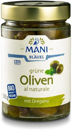 MANI Grüne Oliven al naturale, bio, NL Fair 2 x 205 gr von Mani Bläuel