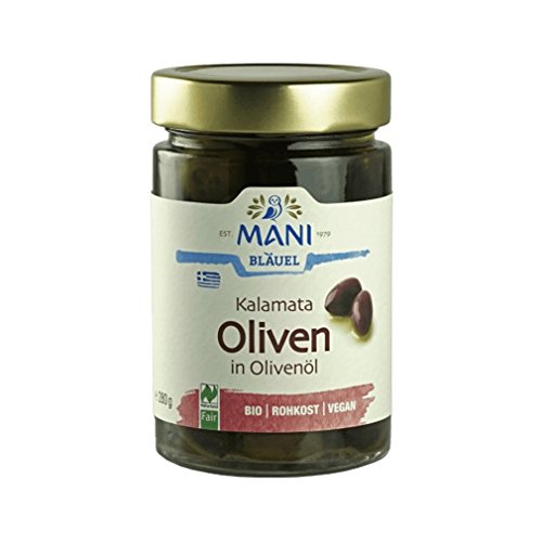 Mani Bläuel MANI Kalamata Oliven in Olivenöl, bio, NL Fair (1 x 280 gr) von Mani Bläuel