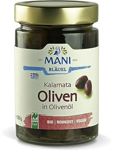 Mani Bläuel MANI Kalamata Oliven in Olivenöl, bio, NL Fair (2 x 280 gr) von Mani Bläuel