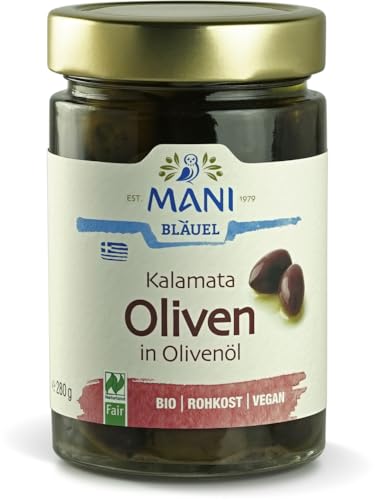 Mani Bläuel MANI Kalamata Oliven in Olivenöl, bio, NL Fair (2 x 280 gr) von Mani Bläuel