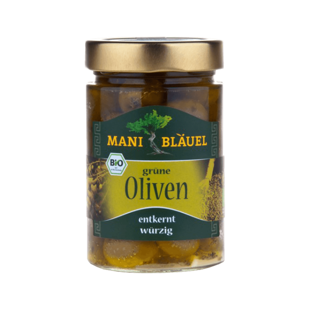 Bio Grüne Oliven, in Lake entkernt von Mani