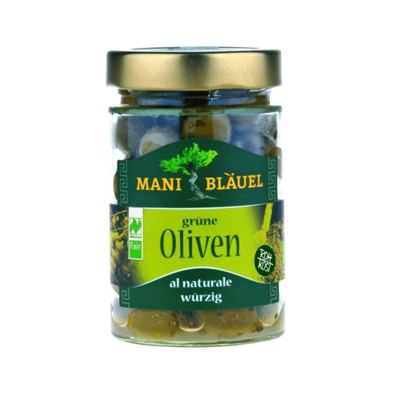 Bio Grüne Oliven al Naturale von Mani