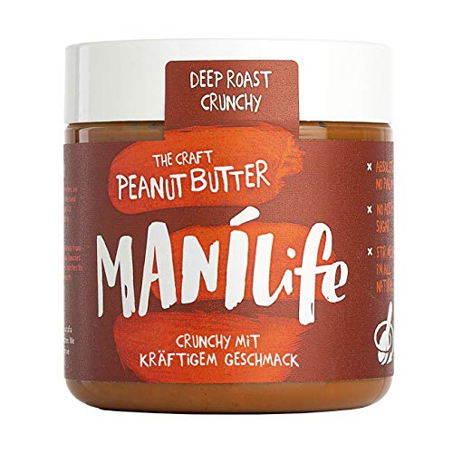 ManiLife - Deep Roast Crunchy Peanut Butter - Erdnussbutter aus kräftig gerösteten Erdnüssen mit Erdnussstückchen - 295g von MANÍLIFE