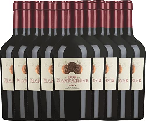 Don Mannarone Rosso Terre Siciliane von Mánnara - Rotwein 9 x 0,75l 2020 VINELLO - 9er - Weinpaket inkl. kostenlosem VINELLO.weinausgießer von Mánnara