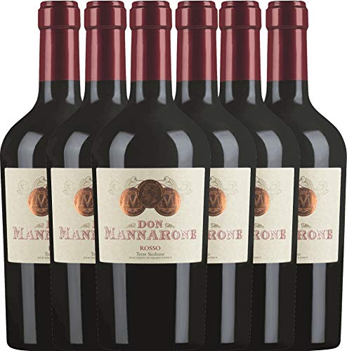 Don Mannarone Rosso Terre Siciliane von Mánnara - Rotwein 6 x 0,75l 2020 VINELLO - 6er - Weinpaket inkl. kostenlosem VINELLO.weinausgießer von Mánnara