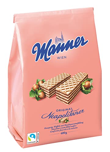 Manner Neapolitaner | vegane knusprige Waffeln mit Haselnusscreme | 1er Pack (400 g) von Manner WIEN