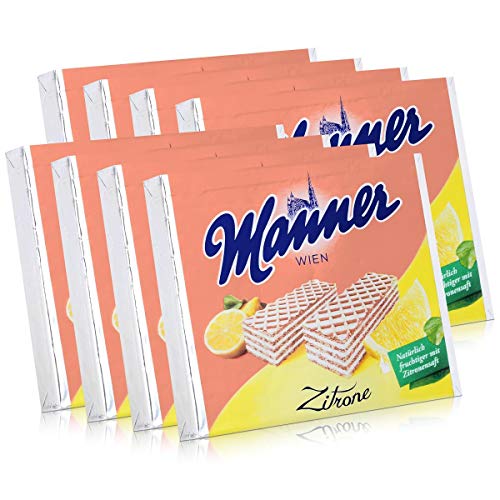Manner Wien Zitronencreme Schnitten 75g - Knusprige Waffeln (8er Pack) von manner
