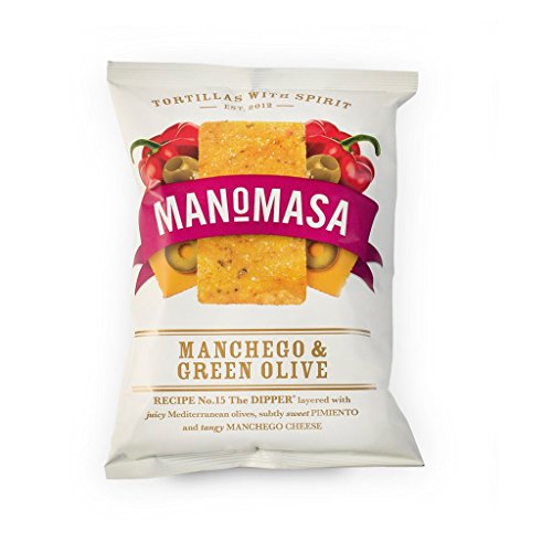 Manomasa Manchego & Green Olive Tortilla Chips 160G - Packung mit 2 von Manomasa