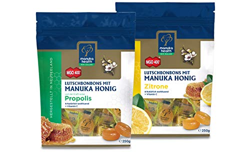Manuka Health - Manuka Honig Lutschbonbons, Propolis und Zitrone, je 250g, 2er Pack von Manuka Health